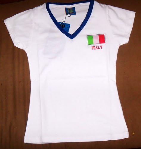 2010 WORLD CUP LADIES SPANDEX STRETCH italy SOCCER TSHIRT SIZE XL (WHITE VERSION)