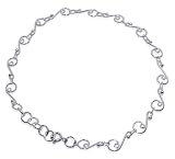 Prominent .925 Sterling Silver Ankle Bracelet 9  to 10  Length Adjustable Anklet