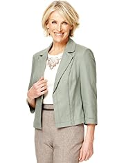 Classic Collection Linen Blend Ladder Stitched Jacket
