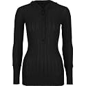 FULL TILT Henley Womens Hoodie Sweater - Black