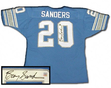 Barry Sanders Detroit Lions Autographed Blue Jersey