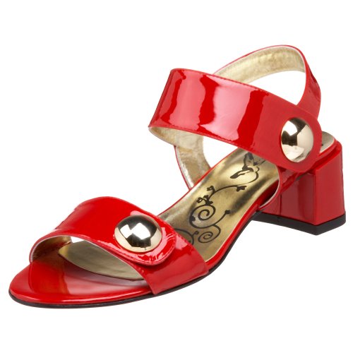 Tibi Women's Philo 2 Strap Low Heel Sandal,Red Patent,6 M US Detail