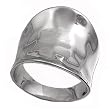 Sterling Silver Ring - Rhodium Coated - 6mm Band Width and 22mm Face Height in Sizes: 6-10