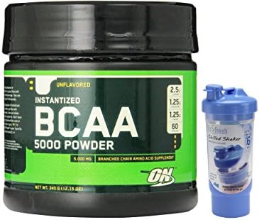 Optimum Nutrition Instantized Bcaa 5000mg Powder, Unflavored, 345g, Includiong a Fit & Fresh Chilled Shaker