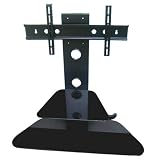 Strand Derwent Cantilever TV Stand - for up to 37 TV - Black with Glass Shelf