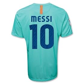 Barcelona Messi #10 Away 10/11 Youth Soccer Jersey with Matching Shorts - Size YS - For Youth Age: 5-8 Years Old