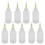 uxcell プラスチック製スクイーズボトル　調味料ディスペンサー　クリアホワイト　50cc　９個