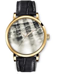 SPRAWL Aanalog Fashion Series Gold Ladies Watches of Genuine Black Leather Strap,Unique Wrist Watch for Women Girls Designed with Outside the window