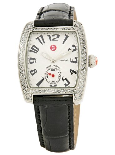 Michele Women's MWW02A000004 Mini Urban Diamond Black Alligator Watch