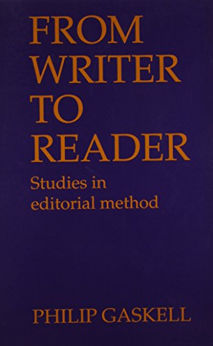 from writer to reader studies in editorial method