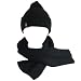 New Ski Skate 2 Ply Knit Ribbed Hat / Cap Beanie Scarf Set * Black * Medium - Large