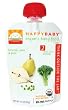 HAPPYBABY Organic Baby Food, Stage 2, Broccoli, Peas & Pear, 3.5-Ounce Pouches (Pack of 16)
