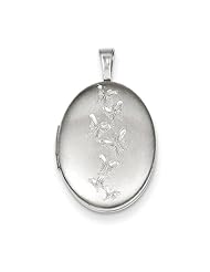 Sterling Silver Butterflies 19mm Oval Locket