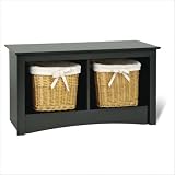 Prepac Twin Cubby Bench - Black