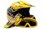 Youth Motocross ATV Helmet Dirt Bike MX , Gloves and Goggles Yellow, Medium