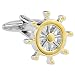 Ship's Wheel Cufflink by Enrico Pardini - Silver Rhodium