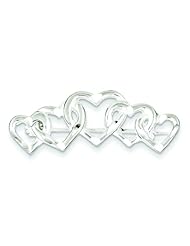 Sterling Silver Five Hearts Pin Brooch Love Jewelry