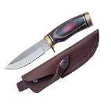 Sawmill Cutlery 1 Ark-N-Saw Hunter Fixed Blade Knife with Multi Color Wood Handles