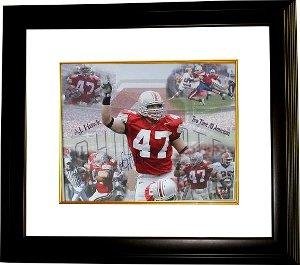 AJ Hawk signed Ohio State Buckeyes 16x20 Photo Collage Custom Framed - Framed College Photos, Plaques and Collages