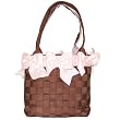 Large Bow Bucket Purse - Pink/Cappuccino