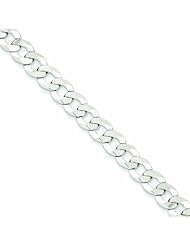 Genuine .925 Sterling Silver 8mm Close Link Flat Curb Chain 20 Inch Length 32 Grams. 100% Satisfaction Guaranteed.