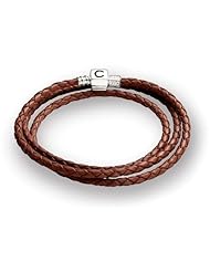 Chamilia Cognac Braided Leather Wrap Bracelet (22.2 in) * Authentic 1212-0005 1212-0005