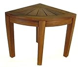 Corner Solid Teak Bath, Shower, Outdoor Stool