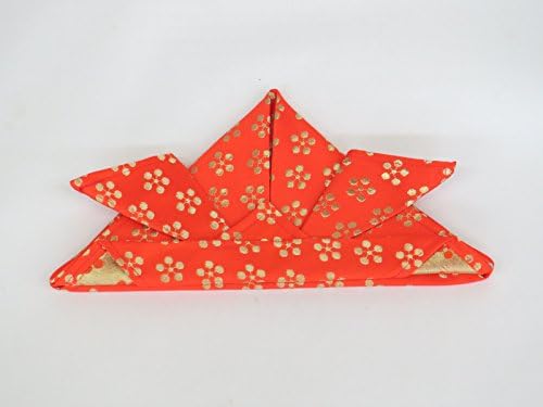 Japanese Kimono Fabric Samurai Armor Hat for Babies and Toddlers (Orange)