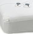 Soft Heat Dobby Stripe 233 Thread-Count Low-Voltage Electric Heated King Mattress Pad, White