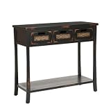 Safavieh Autumn Distressed 3-Drawer Black Console Table - AMH6510A