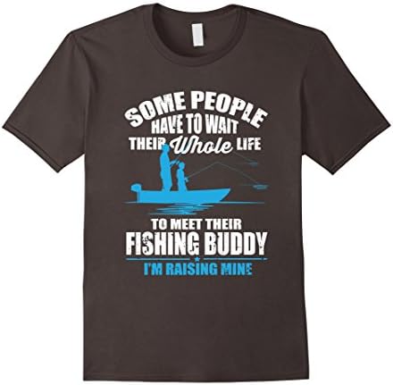 Men's I'm Raising My Fishing Buddy Dad's Fishing T-Shirt XL Asphalt