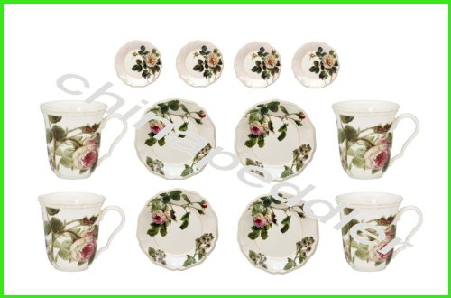 LENOX ACCOUTREMENTS SWEETBRIER ROSE 12 PIECES SET 4 DINNER PLATE 4 ACCENT PLATE 4 MUG NEW