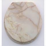 Marbleized Molded Wood Toilet Seat in Pink