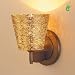 Bruck Lighting 102841BZ Bronze Bling I Wall Mountable Up/Down 3 Watt LED Sconce with Gold Glass Shad