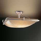 Justice Design PNA-9781-25-WFAL-NCKL, Porcelina Semi Flush Lighting, 3 Light, 225 Watts, Nickel
