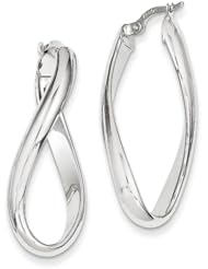 Oval Bent Hoops in 14K White Gold, 35mm (1 3/8")