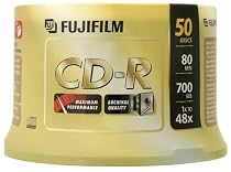Fujifilm Media 25301485 CD-R Data 700MB 80 Minutes Storage Media - 50 Pack Spindle