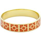 Trina Turk Enamel Brick Gold And Orange Bangle