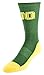 NCAA (TEAM) Men's Made in the USA Polytek Champ Performance Crew Socks with Wicking Material and Extra Cushion ,Green/Yellow,Mens Large 10-13