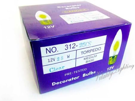 12V 25W Decorative Light Bulb E26 12 Volts Incandescent Lamp Medium Base (25/pack)