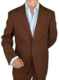 IMAGE OF Oscar Linen Suit Stay Cool In A Italian Summer Suit 100% Linen Flat Front Pants Brown