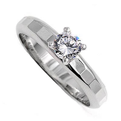 Lovely .925 Silver Engagement Ring with Half a Carat of Top Level Class Diamond Colored Cubic Zirconia Encapsulated in a Solitaire Round Cut Center Stone, Free Shipping, Sale Price Offer, Comes with Free Special Gift Pouch and Box