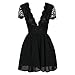 Miusol Women's Retro Hepburn Style Half Sleeve Swing Bridesmaid Dress, Black, XL
