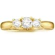 14K Yellow Gold Diamond Three-Stone Engagement Ring - 0.50 Ct.