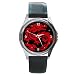 Round Silver Metal Watch of Tribal Red Dragon (Tattoo Art, Cool, Fantasy, Fire, Medieval)