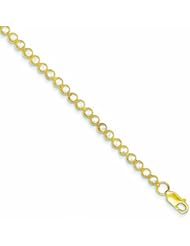 14K Gold & Rhodium Diamond-cut Circles Bracelet 7.5 Inches