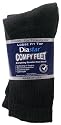 Diastar Comfy Feet Diabetic Socks, Black, 10-13, 3 pack