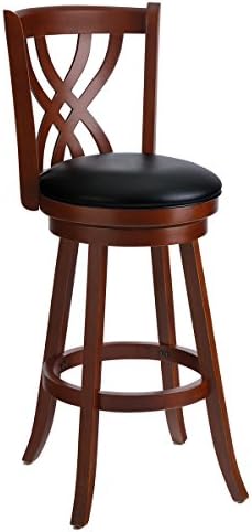 Urban Designs Mahogany 29" Solid Wood Swivel Bar Stool