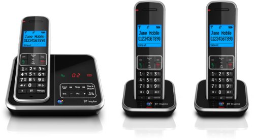 BT Inspire 1500 Trio Digital Cordless Phone with Answer Machine - Black
