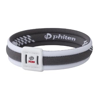 Set A Shopping Price Drop Alert For Phiten Titanium Bracelet X30 Edge, White / Gray, 7.5 Inch